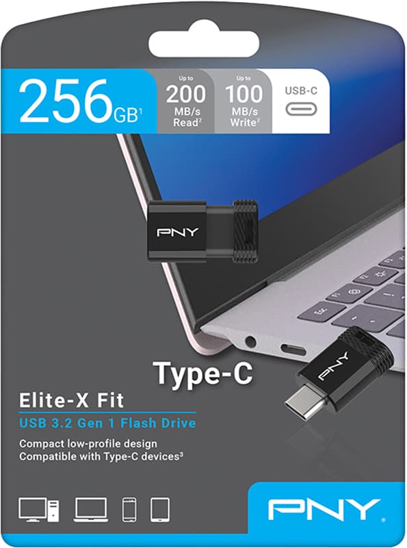 PNY Elite-X Fit Type-C USB 3.2 flashdrev 256 GB