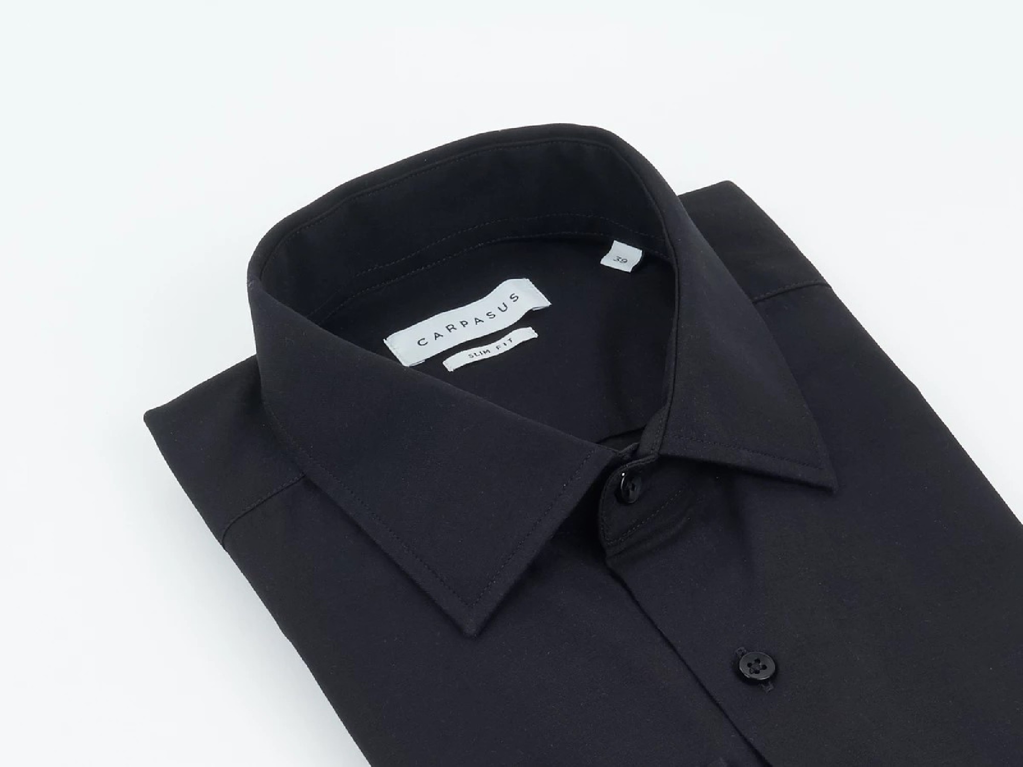 Carpasus Klassisches Herren-Hemd Slim Fit Schwarz