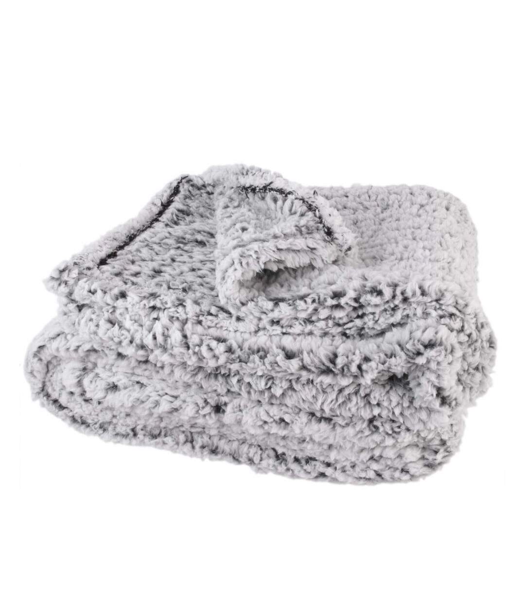 Plaid en sherpa gris 120 x 150 cm