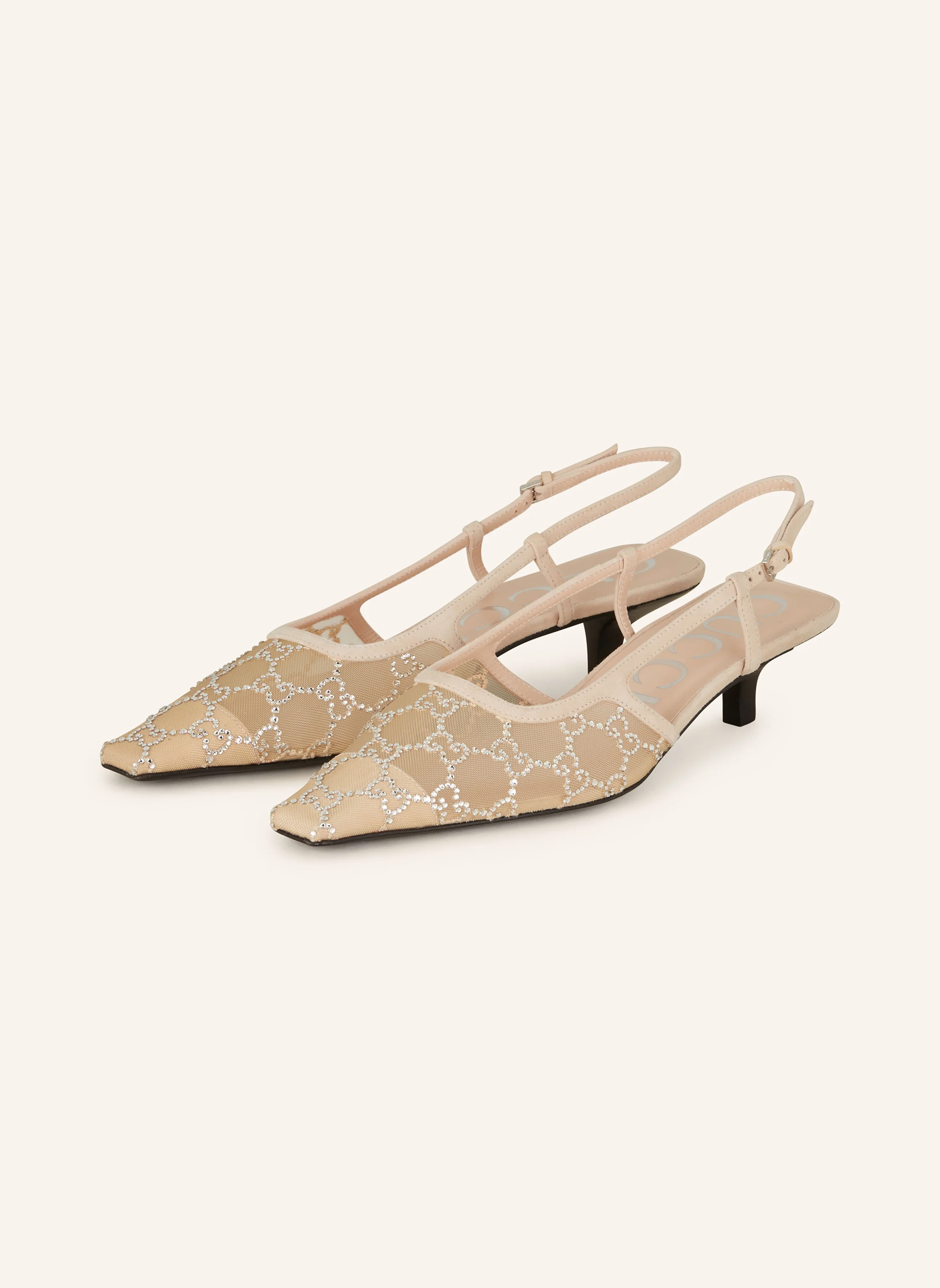 GUCCI Slingpumps mit Schmucksteinen
