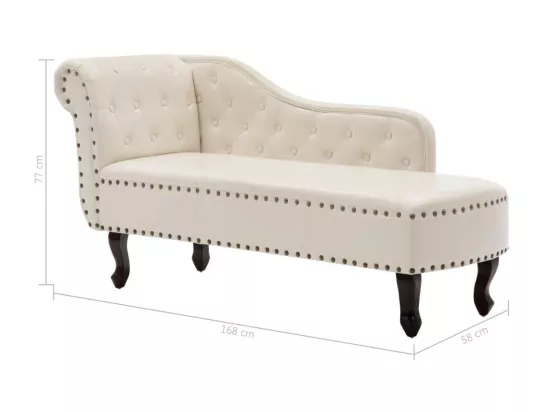 Chaise longue Blanc crème Similicuir