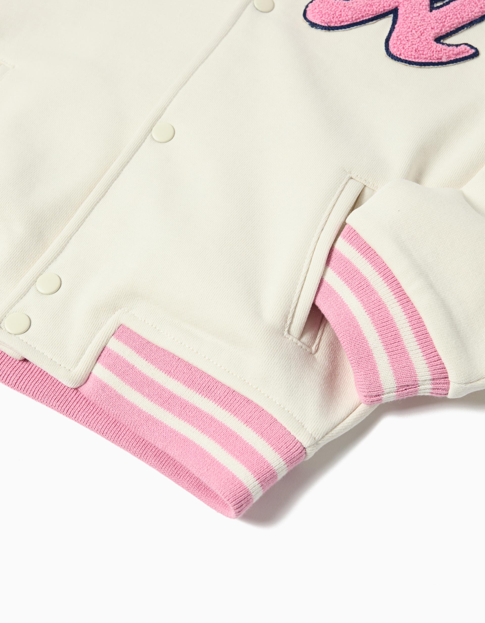 Casaco Bomber, Menina, Branco