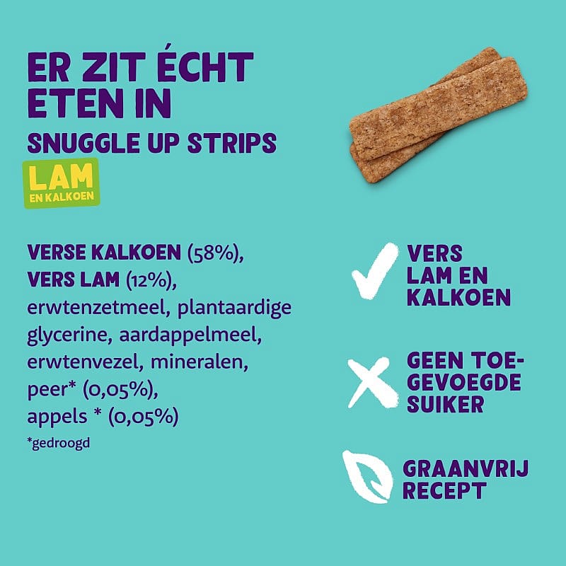 Edgard & Cooper Snuggle Up Strips Lam & Kalkoen 75 gram | 13524