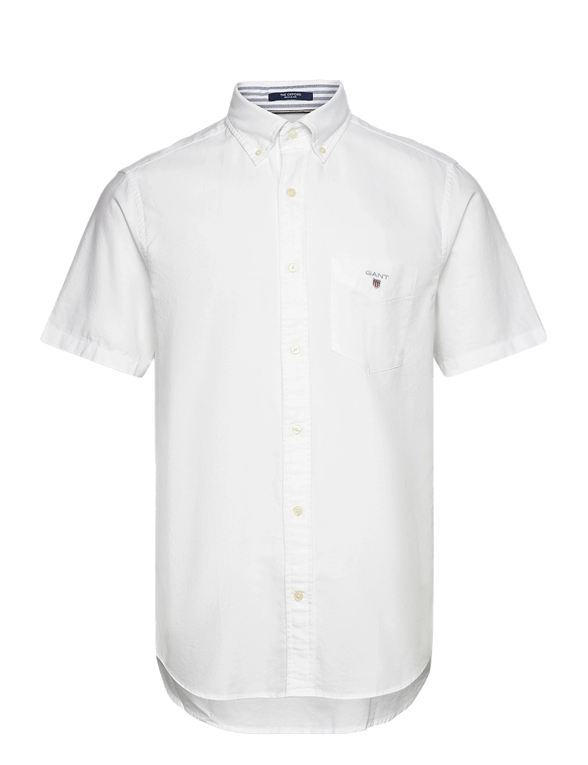 Short Sleeve Regular Poplin Shield White Shirt