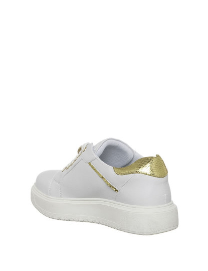 Women's White and Gold Sneakers