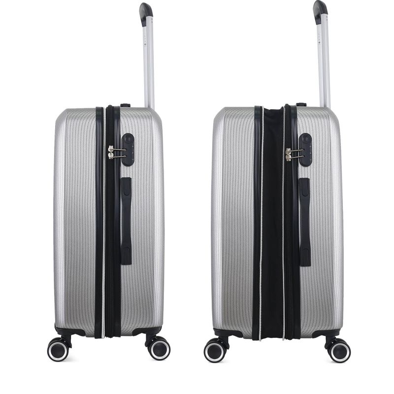 Lot de 3 valises rigides 379 Extensibles 55, 66 et 76 cm Argent