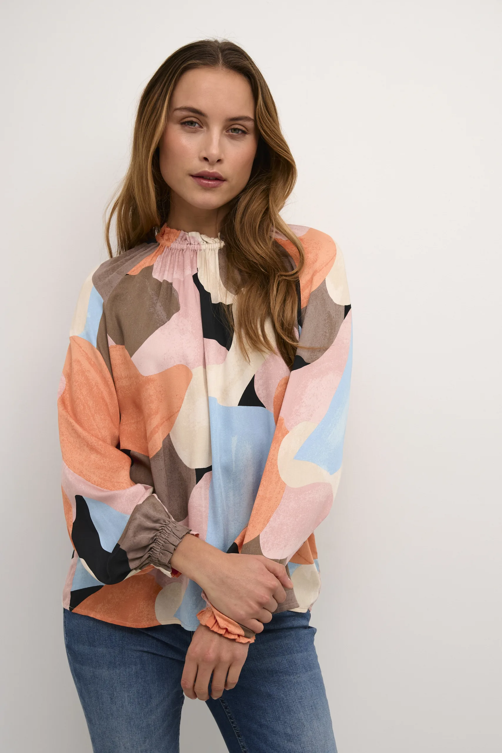 Culture - Dana Longsleeve Blouse - Dusted Clay Art