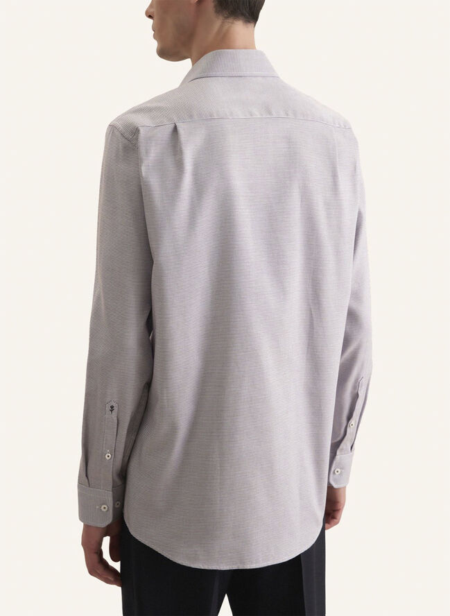 Seidensticker Business Shirt Regular Long sleeve Kent-Collar Small pattern Brown