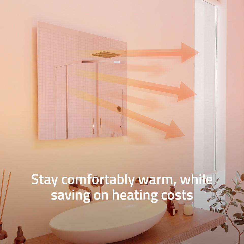 Hombli - Smart IR glas varmepanel 400W, spejl (400w)
