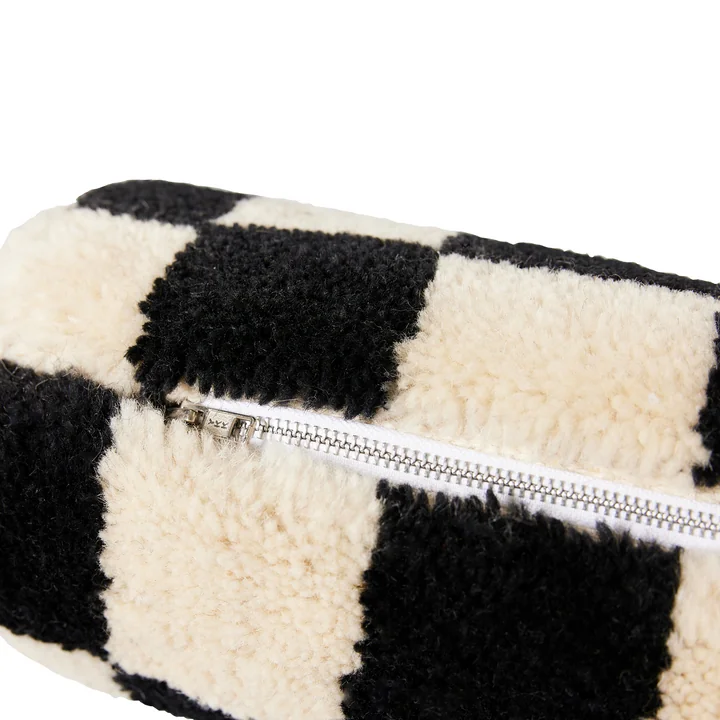 HKliving - Wollkissen, Ø 13 x 50 cm, black and white statement