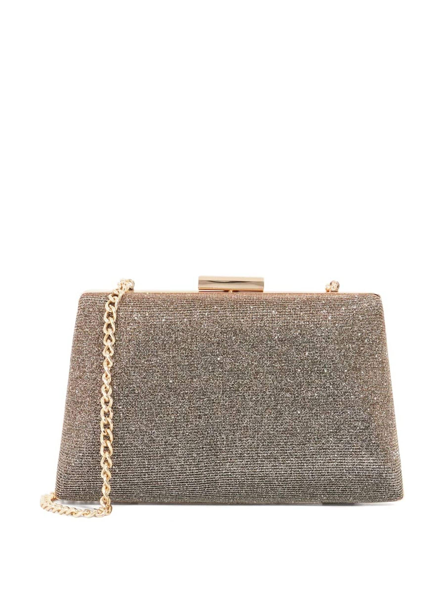 Bruin - Dune London Bellaria - Hoekige clutch met frame