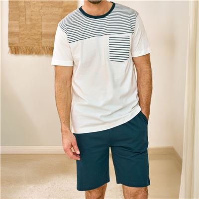 Pyjama short homme rayé - BECQUET CRÉATION