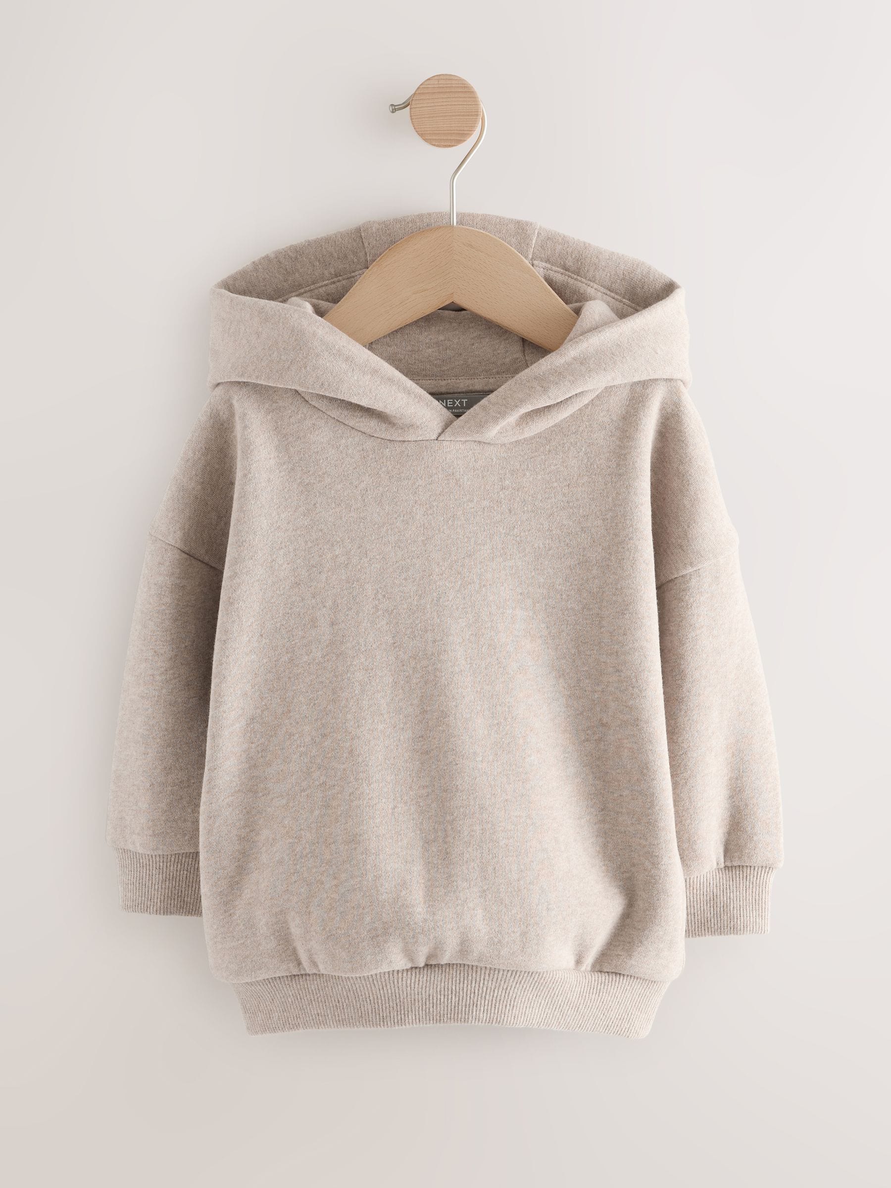 Gemêleerd havermoutkleurig - Zachte hoodie met lange mouwen (3mnd-7jr)