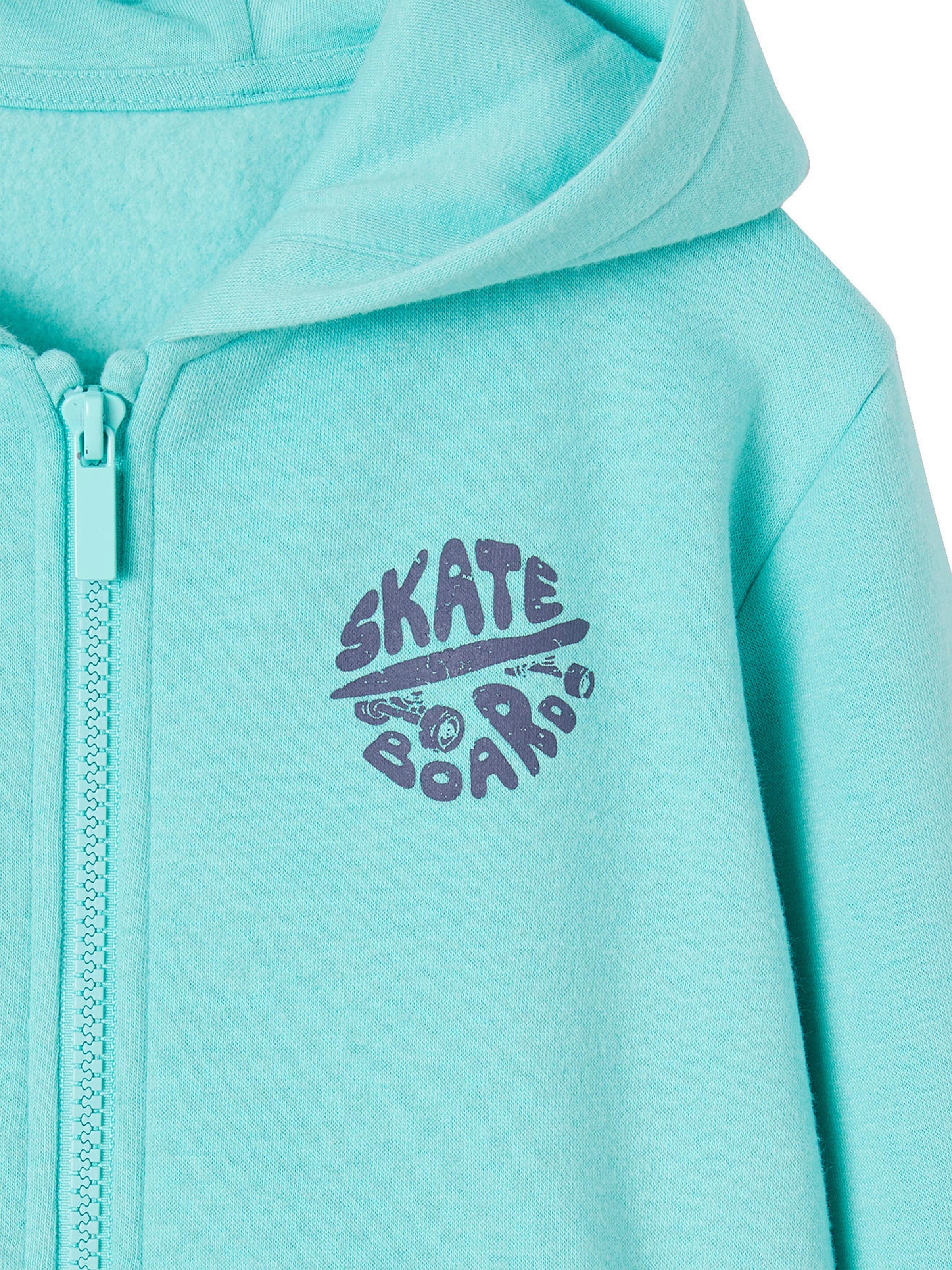 Vertbaudet Jungen Kapuzensweatjacke BASIC mit Recycling-Polyester türkis
