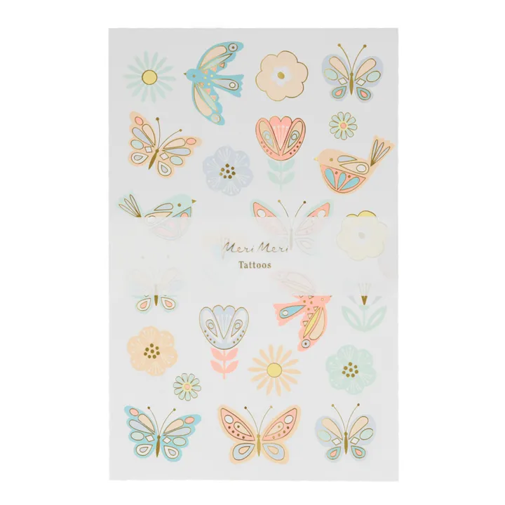 Meri Meri Tatouages temporaires Oiseaux et papillons