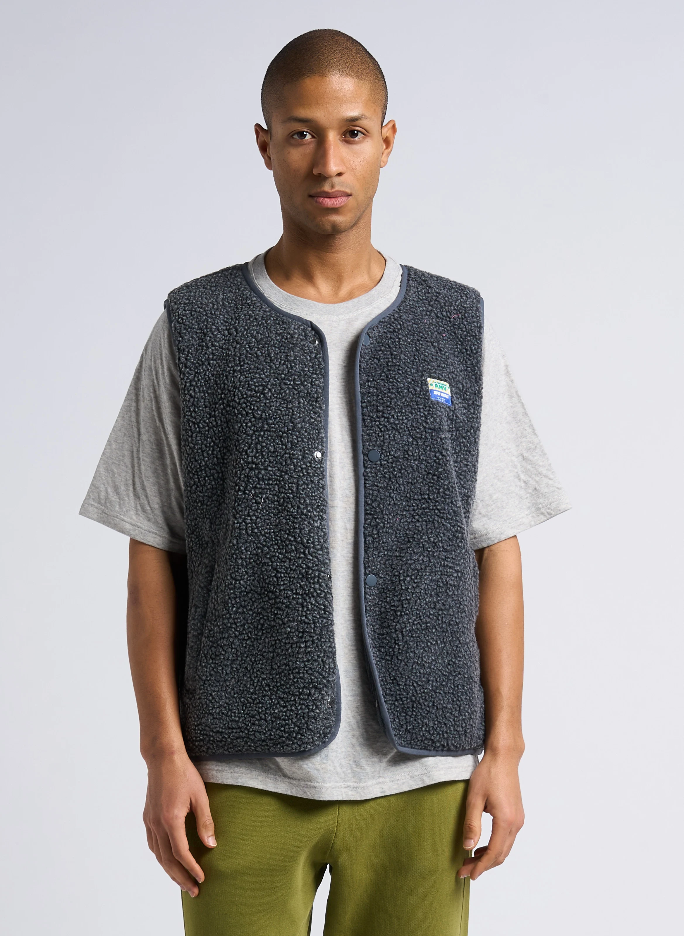 HOKTOWN - Veste col rond en sherpa| Gris