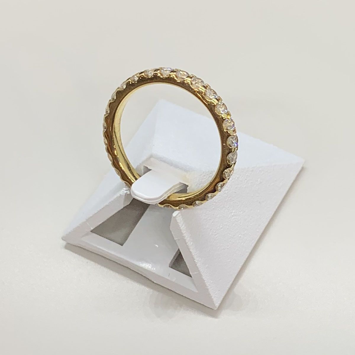 Bague d'occasion or 750 jaune tour complet diamants