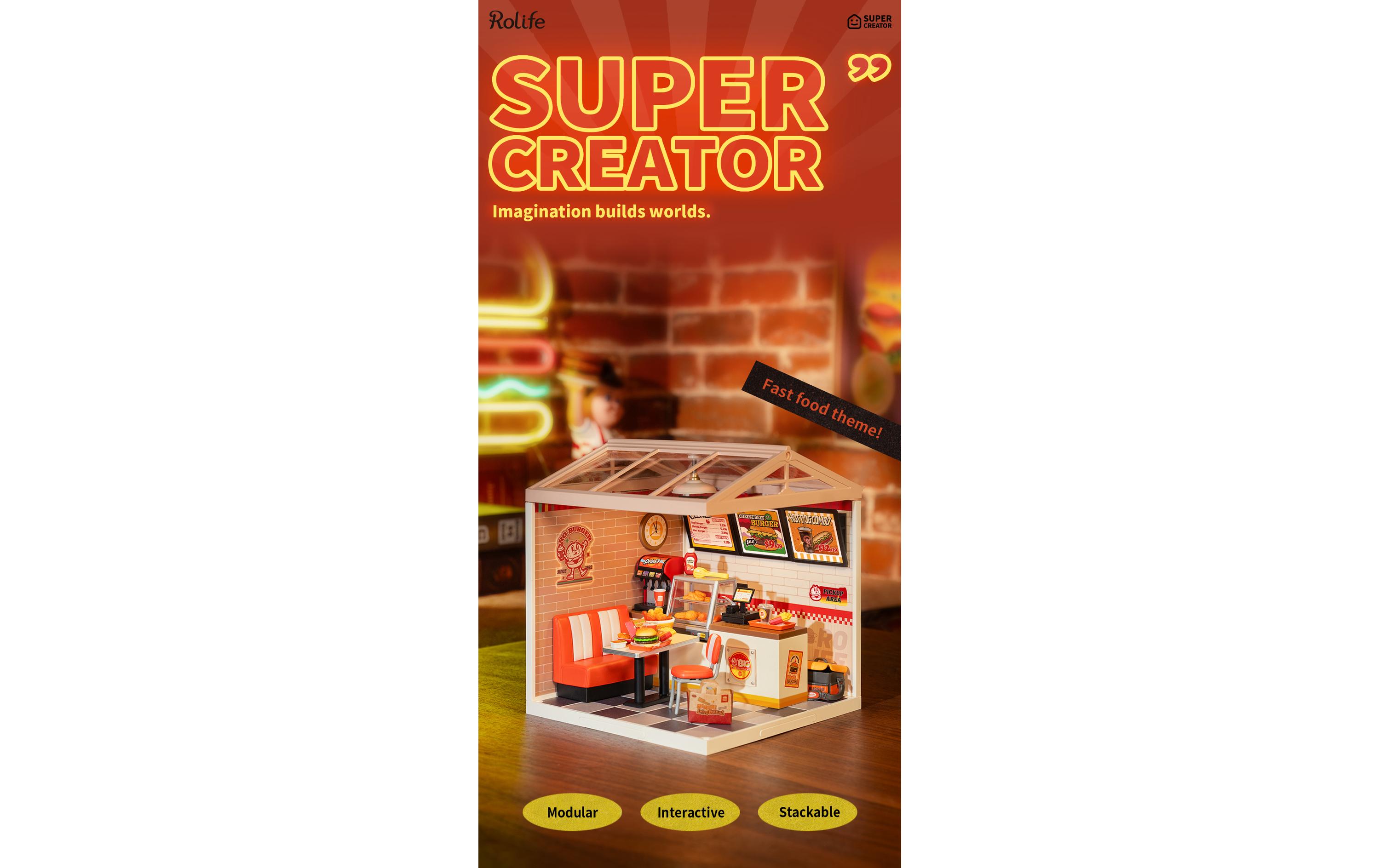 Bausatz Yum Yum Burgers3D-Puzzle aus lasergeschnittenen Holzteilen