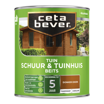 CetaBever Tuinbeits Schuur & Tuinhuis zijdeglans transparant donker eiken 750 ml