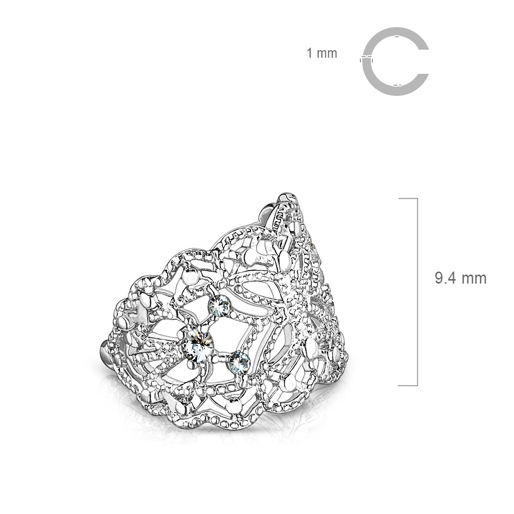 (Ø10mm) Fake Conch Ear Cuff Fake Piercing Ring Schmetterlings Design - Silber