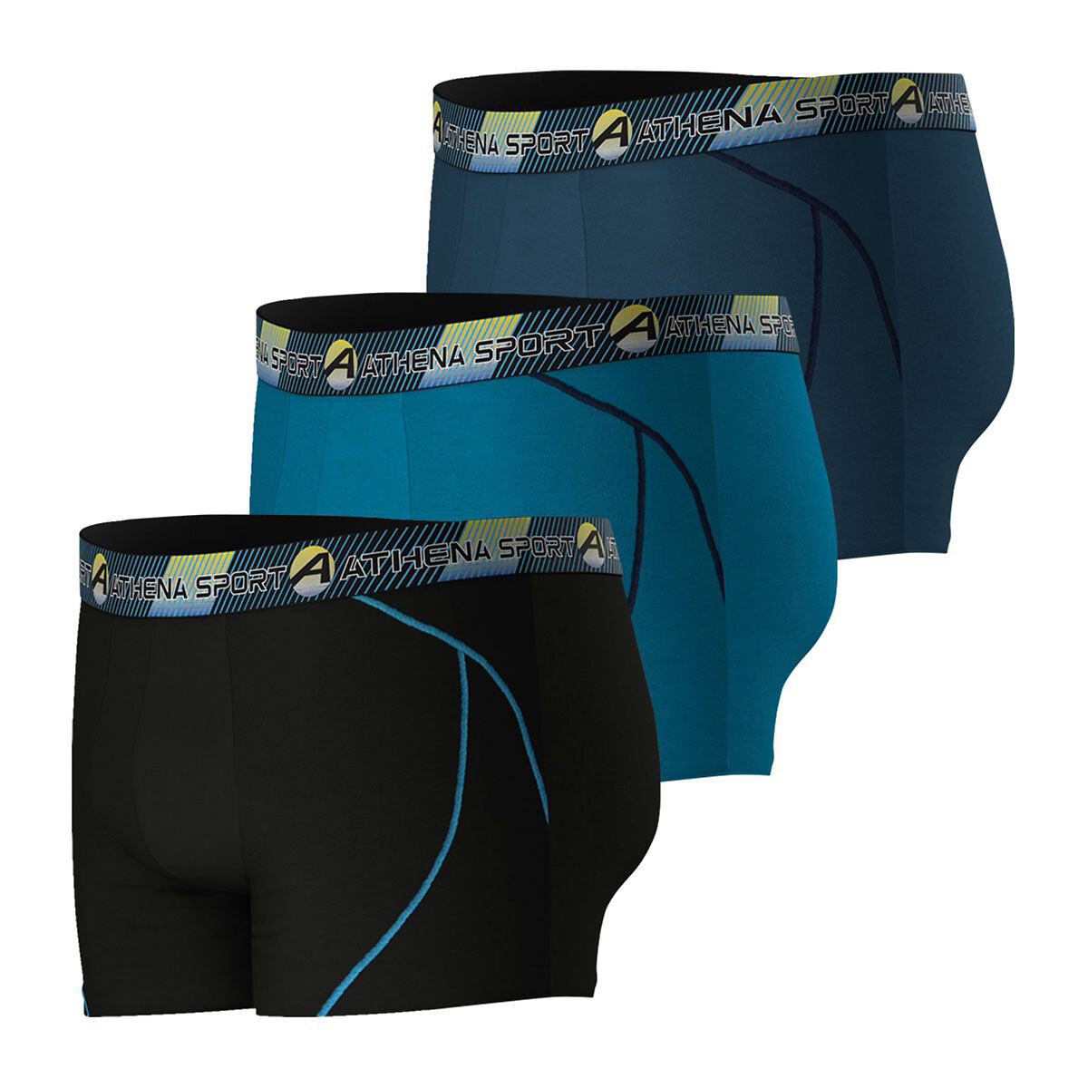 ATHENA<br>Conjunto de 3 shorts boxer longos para treino