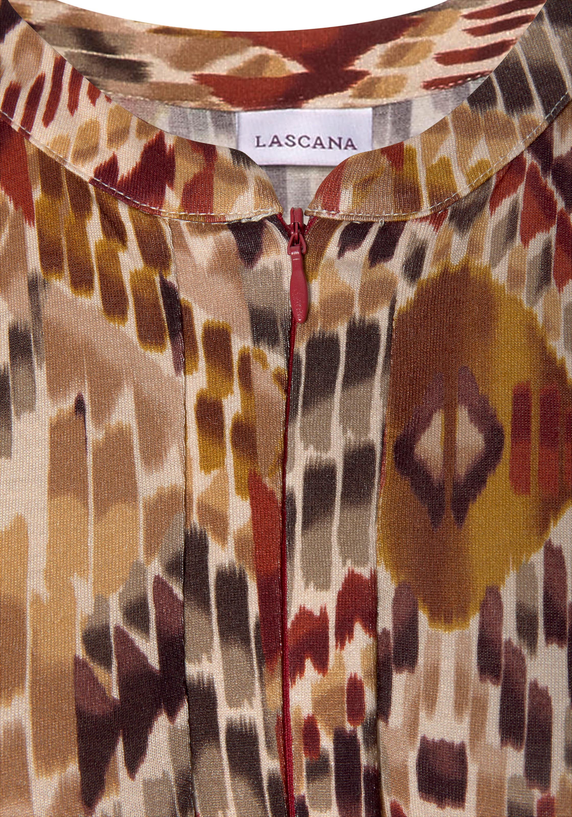 LASCANA Midikleid in braun-bedruckt