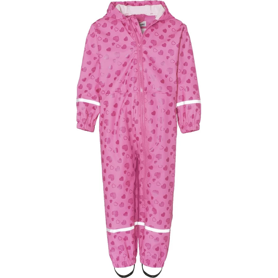 Playshoes Regen-Overall Herzchen pink