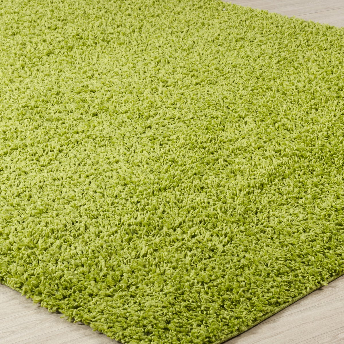 Modern hoogpolig shaggy vloerkleed voor in de hal, groen, 80x220 cm, LILLY