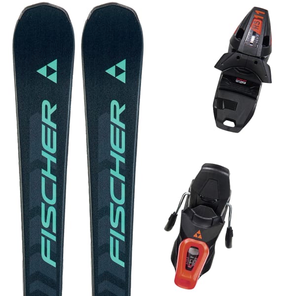 Pack ski FISCHER THE CURV DTI AR W BLACK/FLAME/TEAL + RS 11 GW PR BLACK/FLAME/TEAL