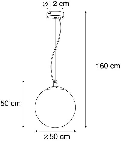 Qazqa - Modern Skandinavische Hängelampe I Pendellampe I Pendelleuchte Opalglas 50cm - Ball 50 I Wohnzimmer I Schlafzimmer - Rund I Kugel I Kugelförmig - LED geeignet E27