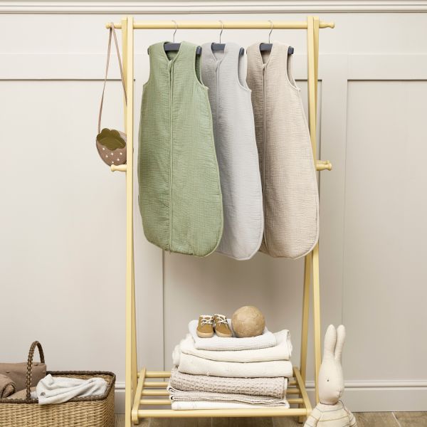 Meyco Baby Gevoerde Slaapzak - Uni Pre-Washed Hydrofiel - 90 cm - Sand