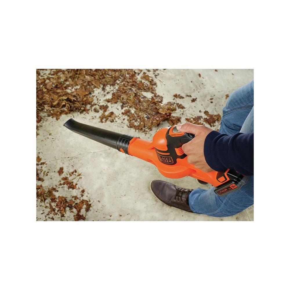 Souffleur sans fil 18v black+decker batterie 2,0ah chargeur rapide 209 km/h