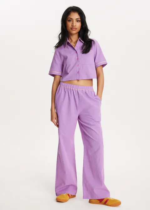 Gestreepte pull-on broek roze (ROS)