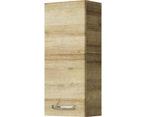 Pelipal Kumba badkamermeubelset (B x H x D): 137 x 200 x 50 cm, frontkleur: Riviera eiken, 5-delige set inclusief witte gegoten mineraalwastafel, halfhoge kast, onderkast en bovenkast (99.770126473)
