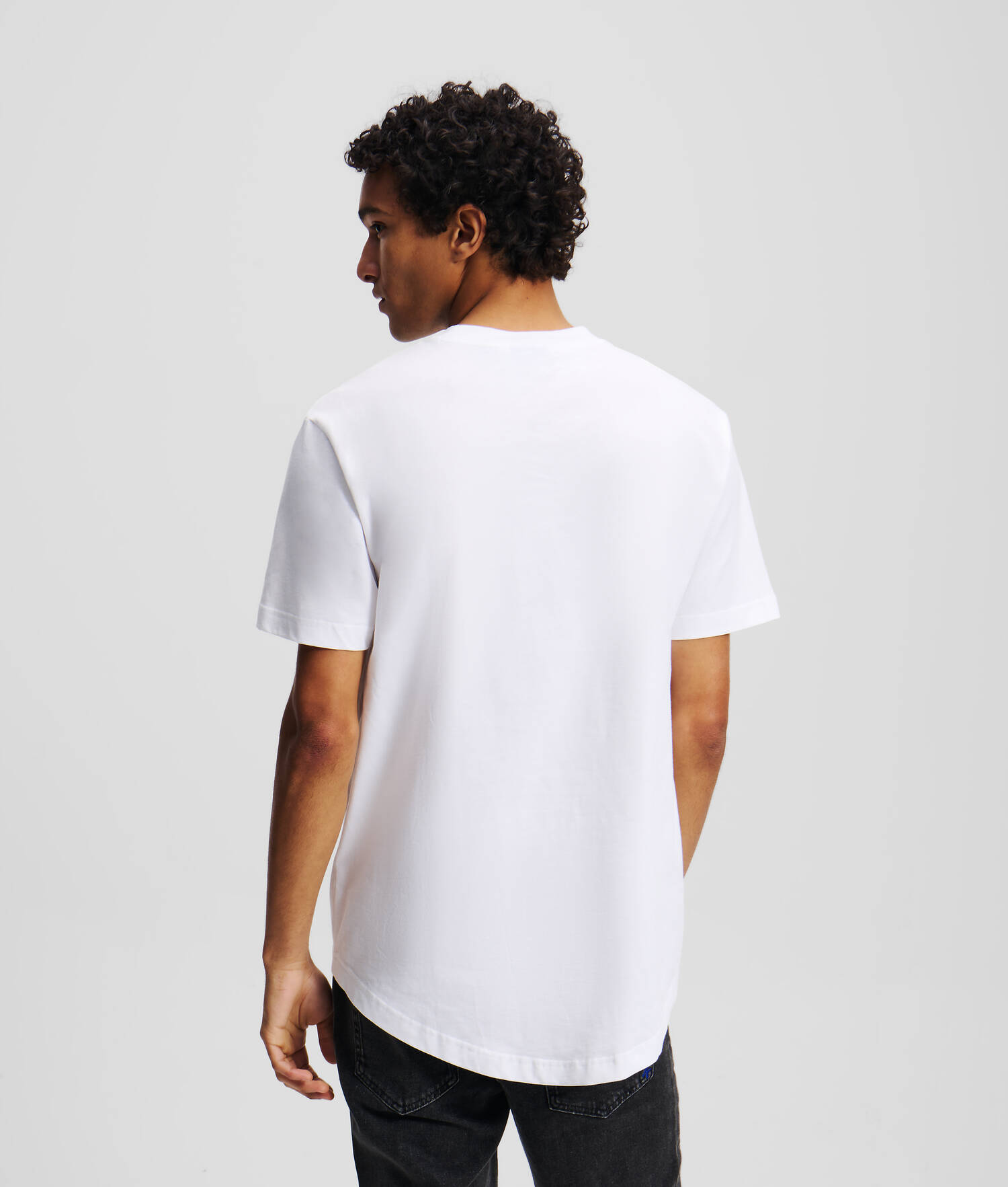T-SHIRT À OURLET ARRONDI ET MONOGRAMME SHIBORI - Blanc