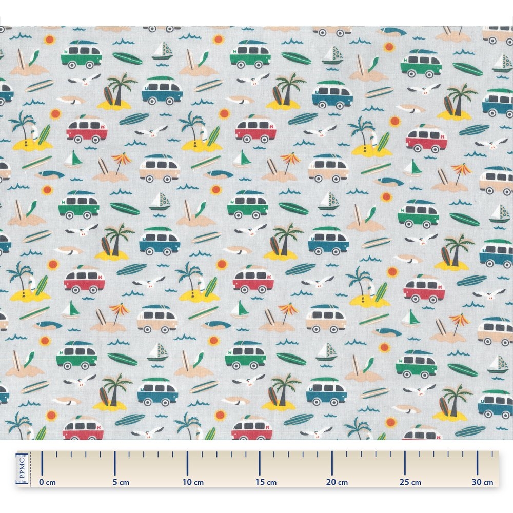 Coupon Tissu 50 Cm Surfing Paradise
