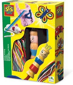 SES - Punniken - Set met Punnikpopje - Diverse Kleuren - Creatieve Hobby