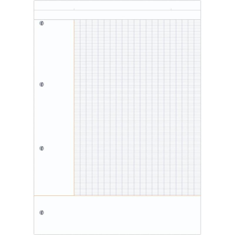 Bloc de cours CORNELL encollé grand côté A4 200 pages perforées 4 trous Cornell grands carreaux - Bleu pétrole
