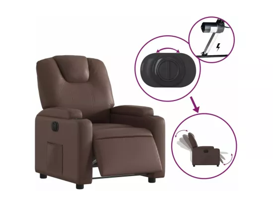 Fauteuil inclinable électrique Marron Similicuir