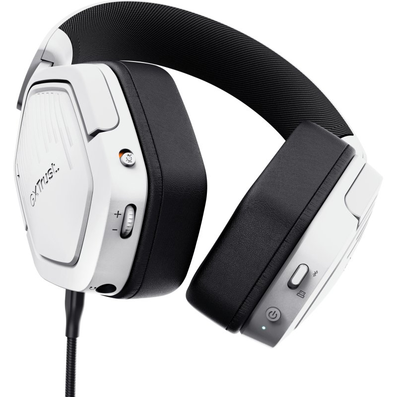 Trust GXT 493W Carus Casque Avec fil &sans fil Arceau, Casque Gaming USB Type-C / USB Type-A Bluetooth Blanc