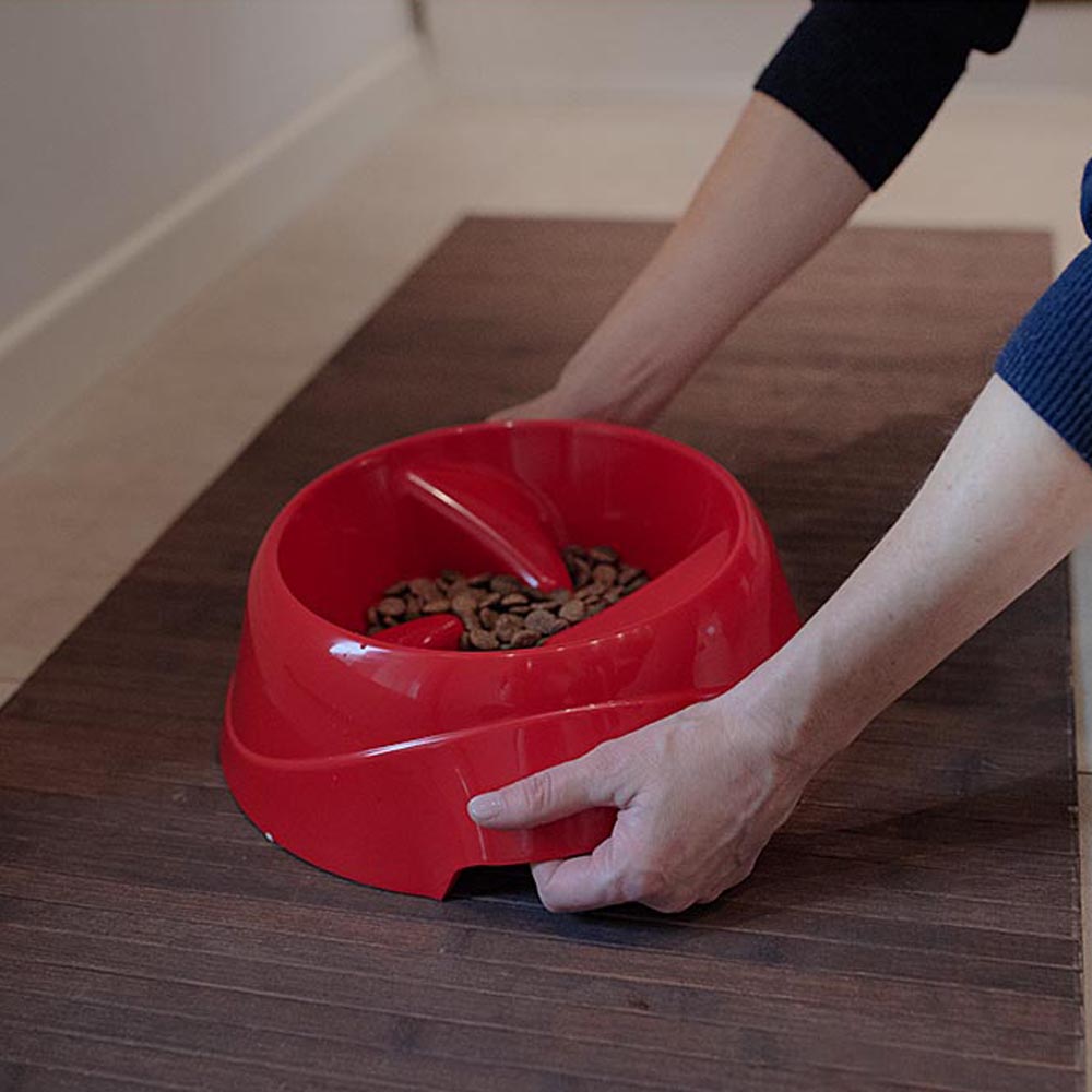 Écuelle anti-glouton pour petits chiens en plastique magnus slow large, 1,5 litre, plastique anti-dérapant