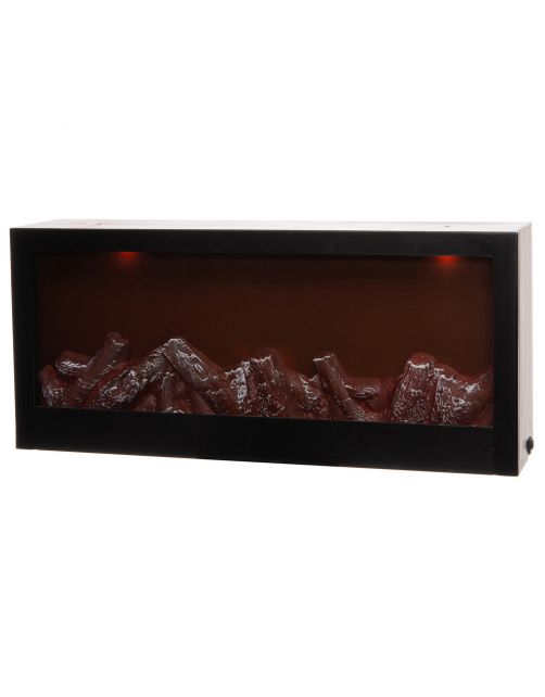 Anna's Collection Haard Met Ledverlichting - Kerstverlichting - 45x20x10 cm Zwart