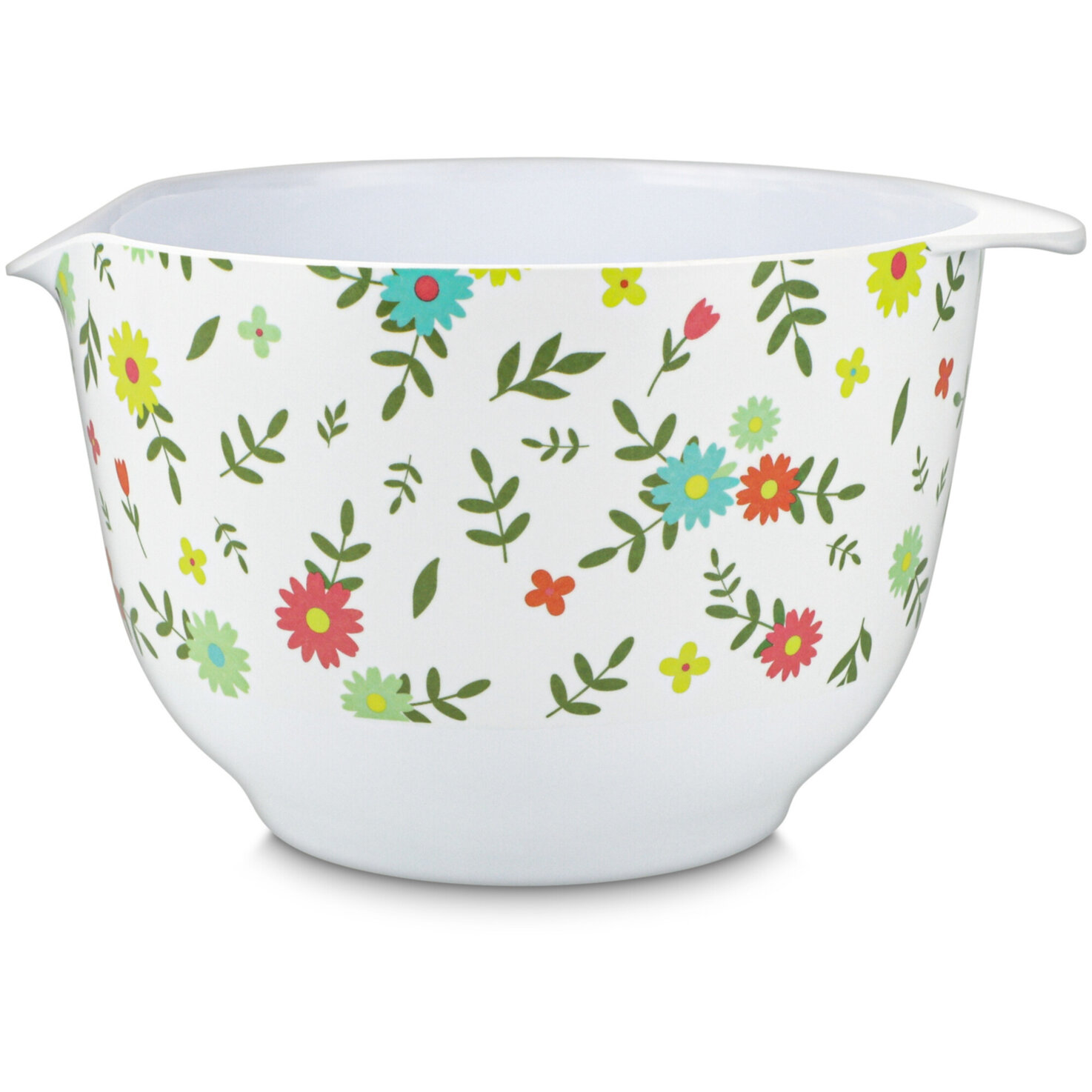 Schüssel Blumen 4L Melamin weiss
