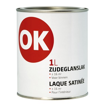 OK binnenlak zijdeglans zwart 1 liter