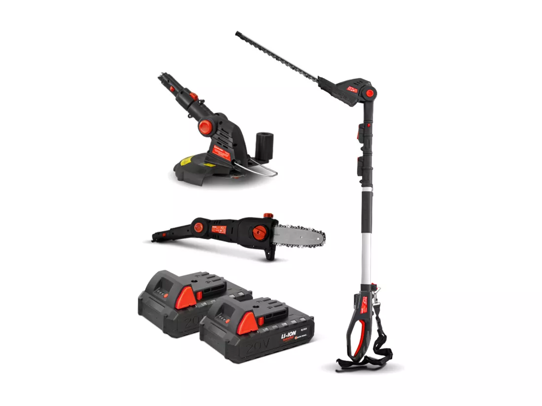 Outil de jardin multifonctions 3en1 sans fil 20V livré avec 2 batteries - Elem Garden