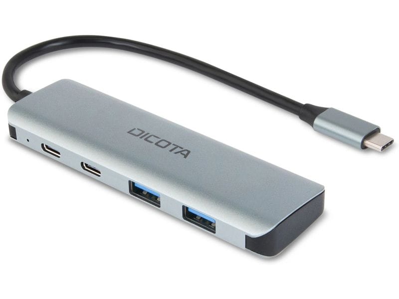 DICOTA USB-Hub USB-C 4-in-1 USB-Hub mit Hochgeschwindigkeits-Datenübertragung