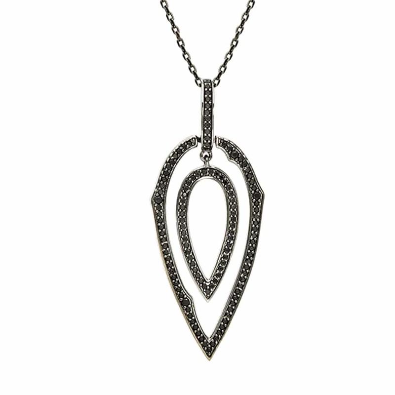 Collier Noir Zirconiums Noir