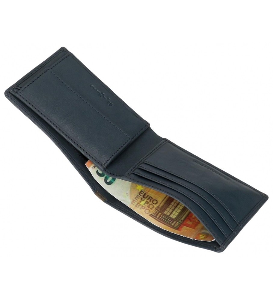 Carteira Pepe Jeans Marshal em couro azul marinho