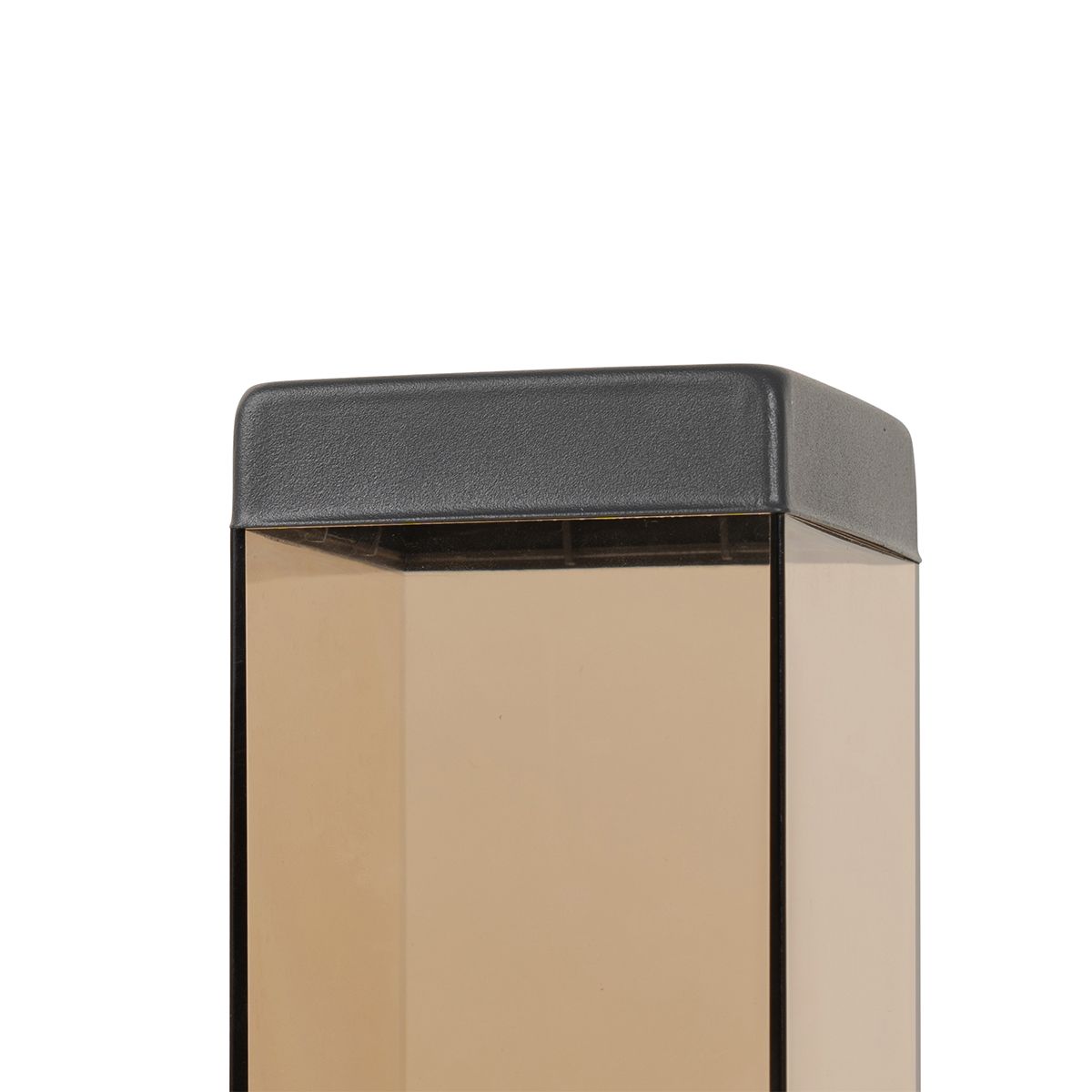 Moderne buitenlamp paal donkergrijs met smoke 45 cm - Malios