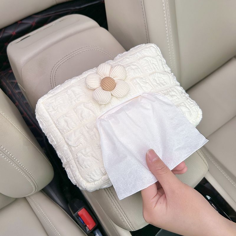 Karnemelk - Bloemen hangende auto tissueboxhoes
